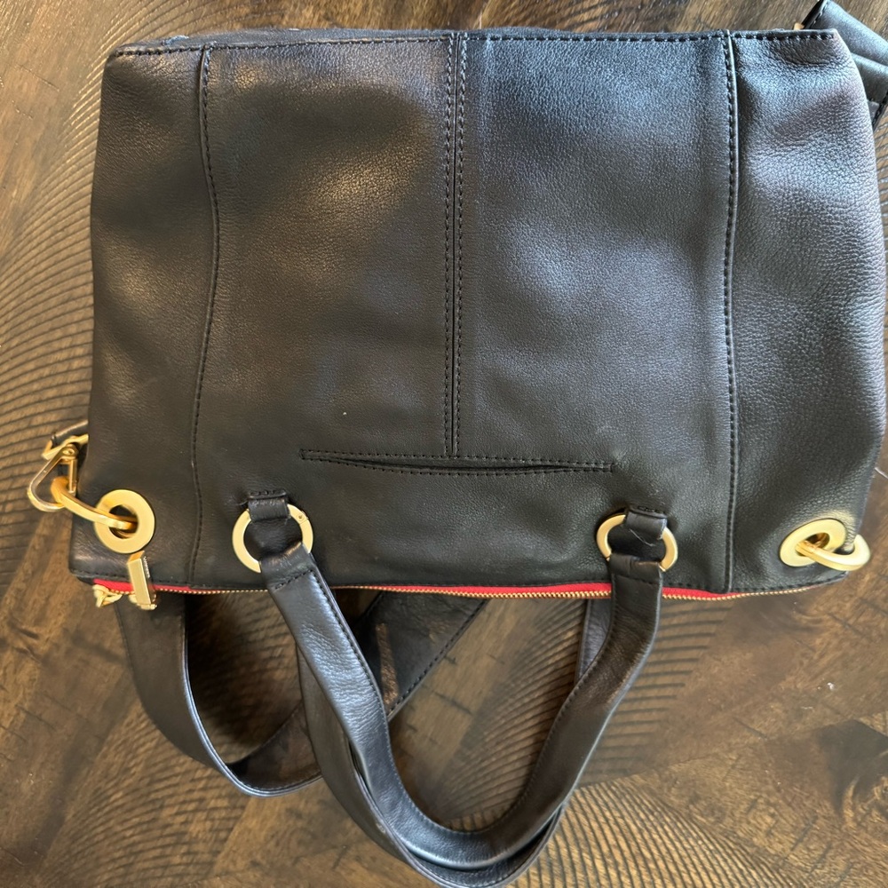 Hammitt Daniel Medium Black Shoulder Bag with Gold Accents - Picture 6 of 7